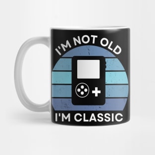 I'm not old, I'm Classic | Handheld Console | Retro Hardware | Vintage Sunset | '80s '90s Video Gaming Mug